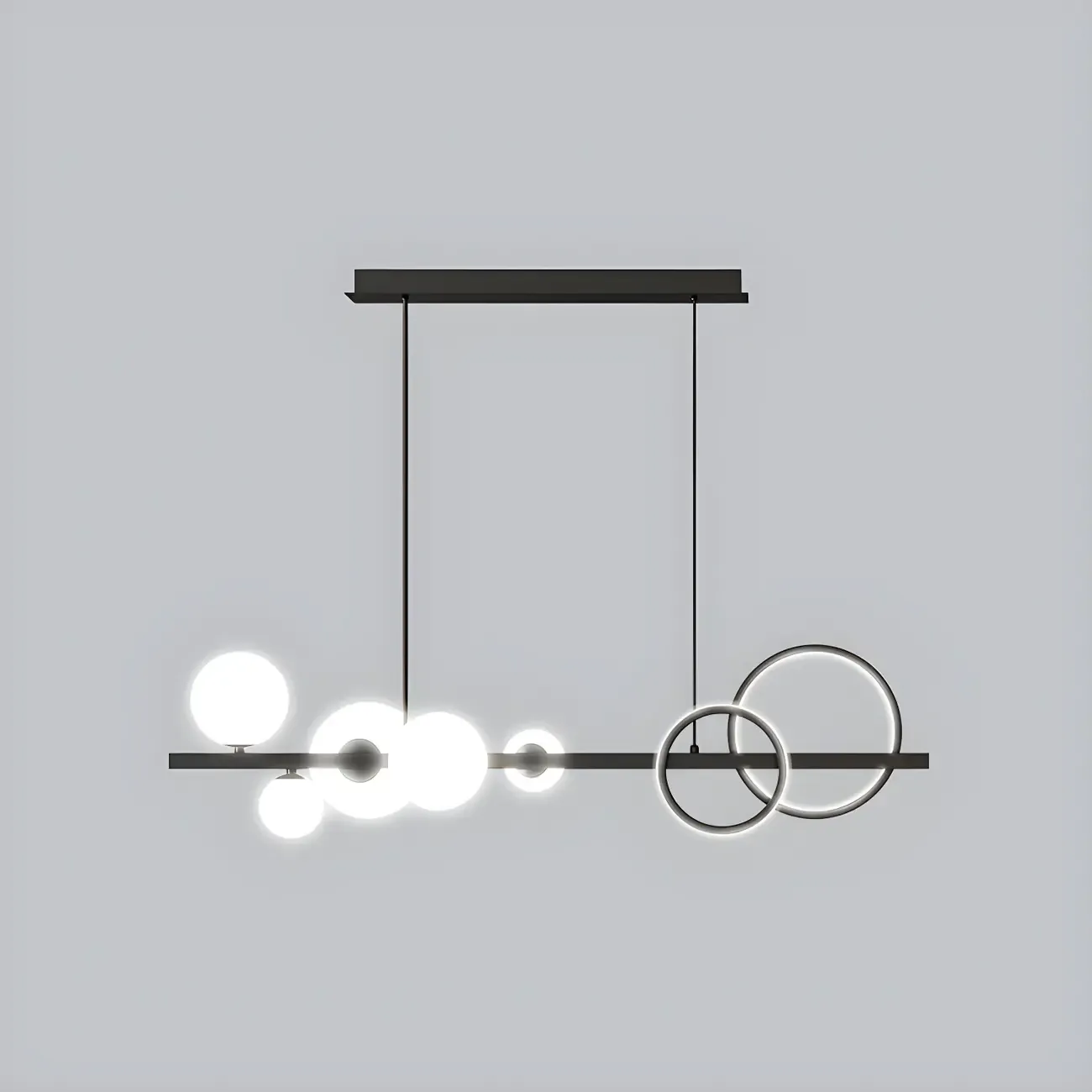 Modern Glass Gold Multi-Light Island Pendant Light Image - 30