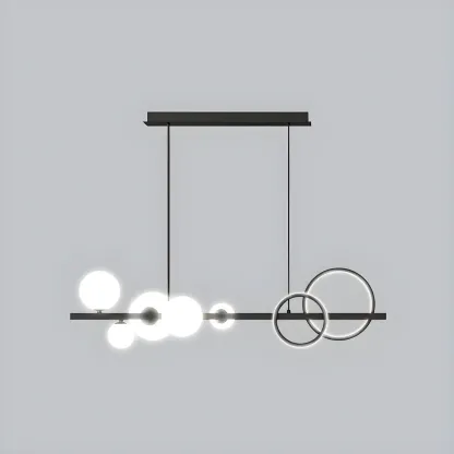 Modern Glass Gold Multi-Light Island Pendant Light Image - 30