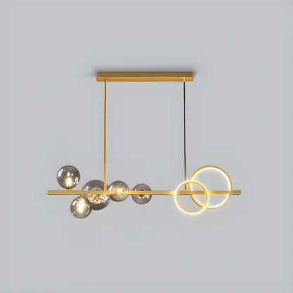 Modern Glass Gold Multi-Light Island Pendant Light Image - 31