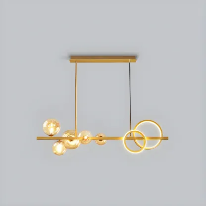Modern Glass Gold Multi-Light Island Pendant Light Image - 35