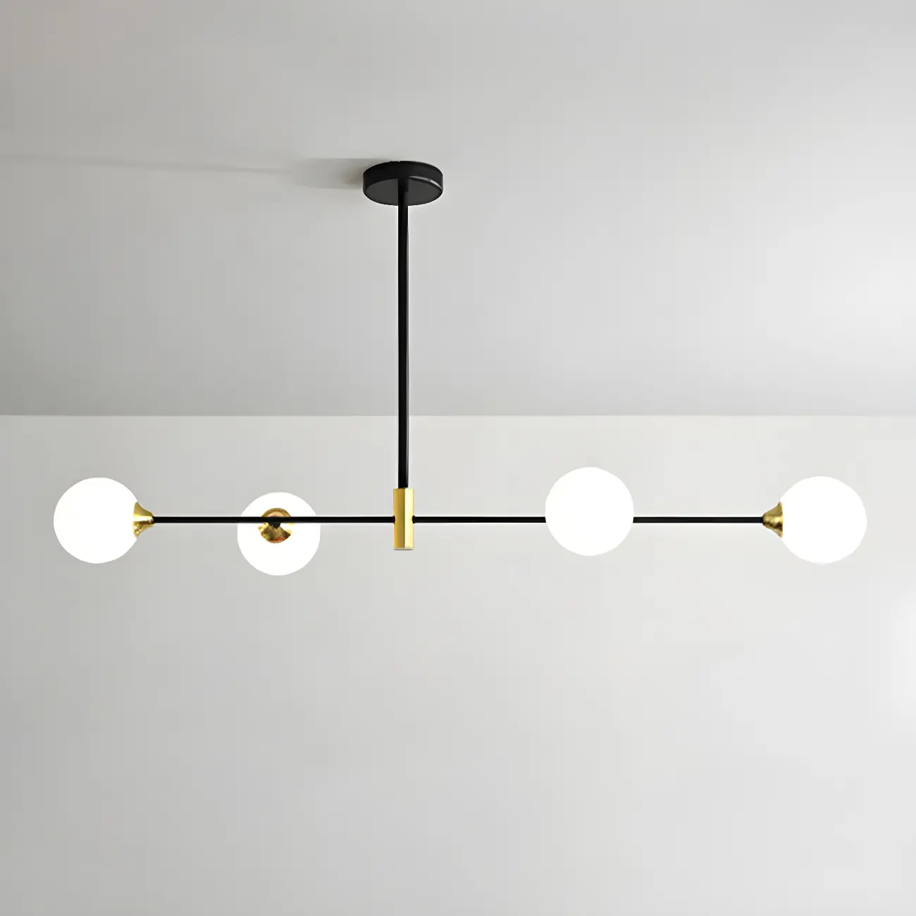 Sleek Black Metal Glass Globe Island Pendant Light Image - 3 | homeyfad