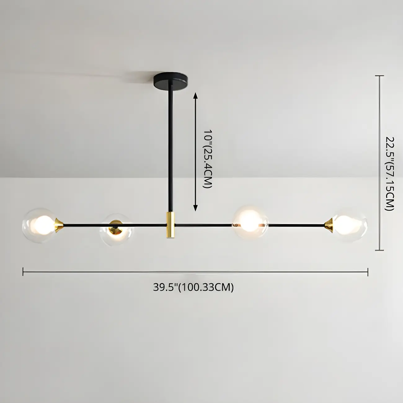 Sleek Black Metal Glass Globe Island Pendant Light Image - 11 | homeyfad