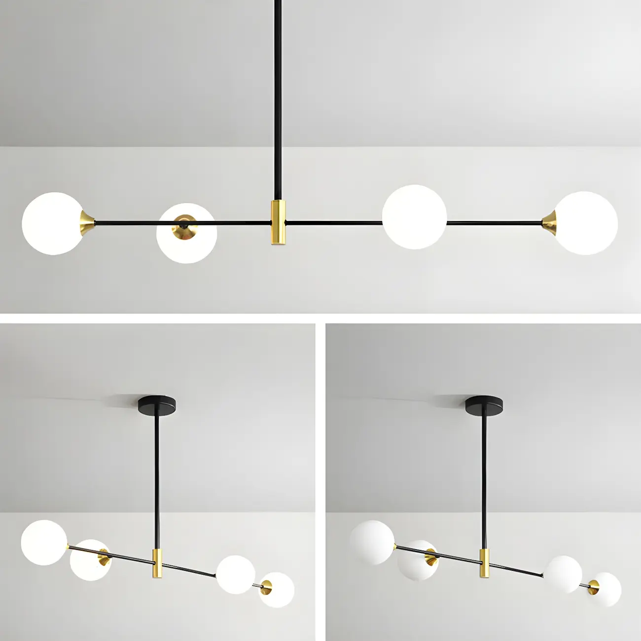 Sleek Black Metal Glass Globe Island Pendant Light Image - 14 | homeyfad