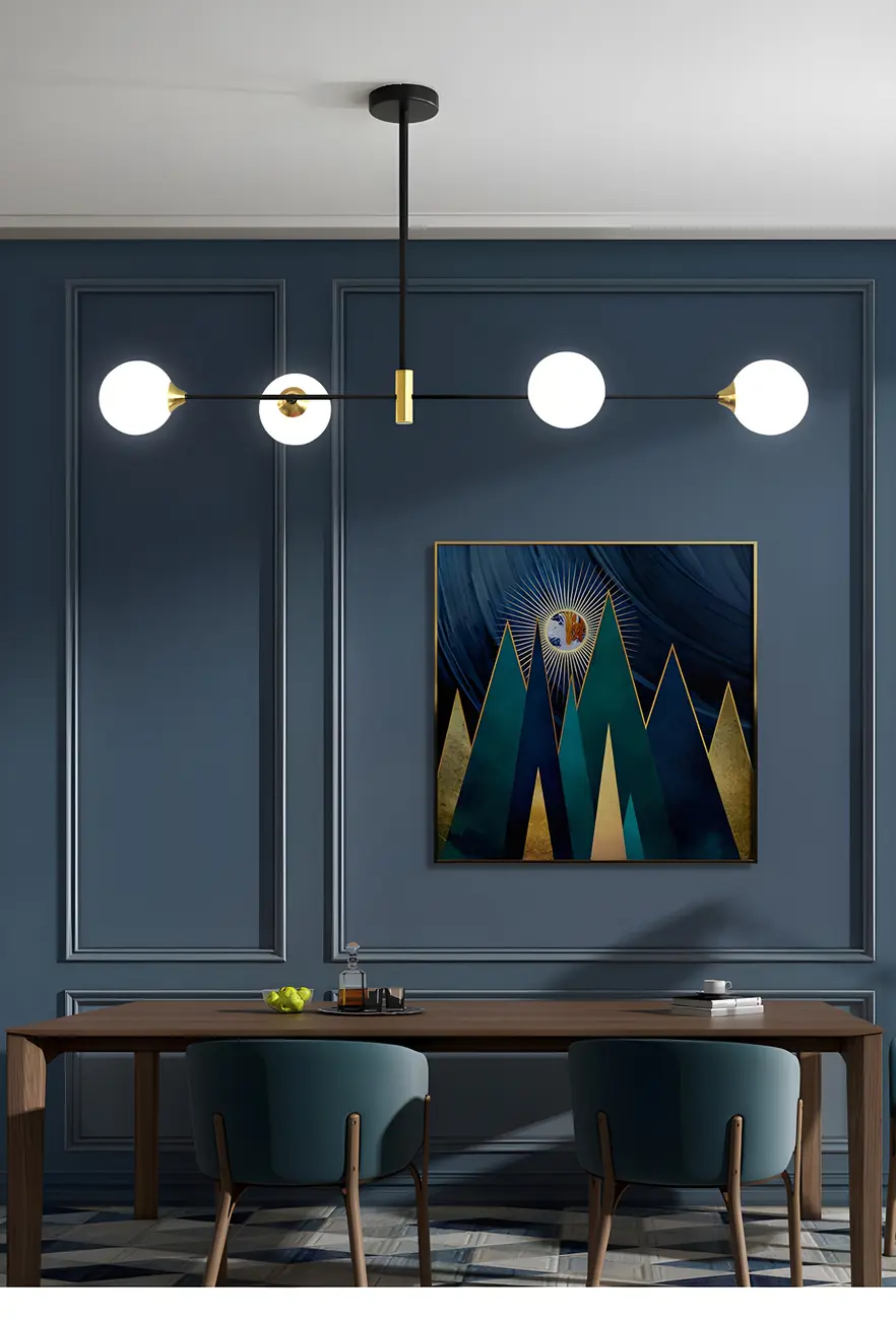 Sleek Black Metal Glass Globe Island Pendant Light Image - 19 | homeyfad