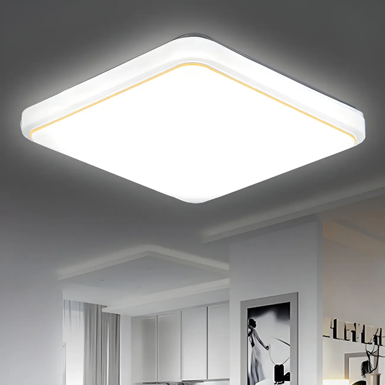 Modern Square Dimmable LED Acrylic Flush Mount Ceiling Light