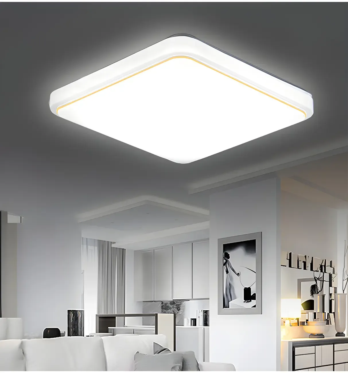 Modern Square Dimmable LED Acrylic Flush Mount Ceiling Light