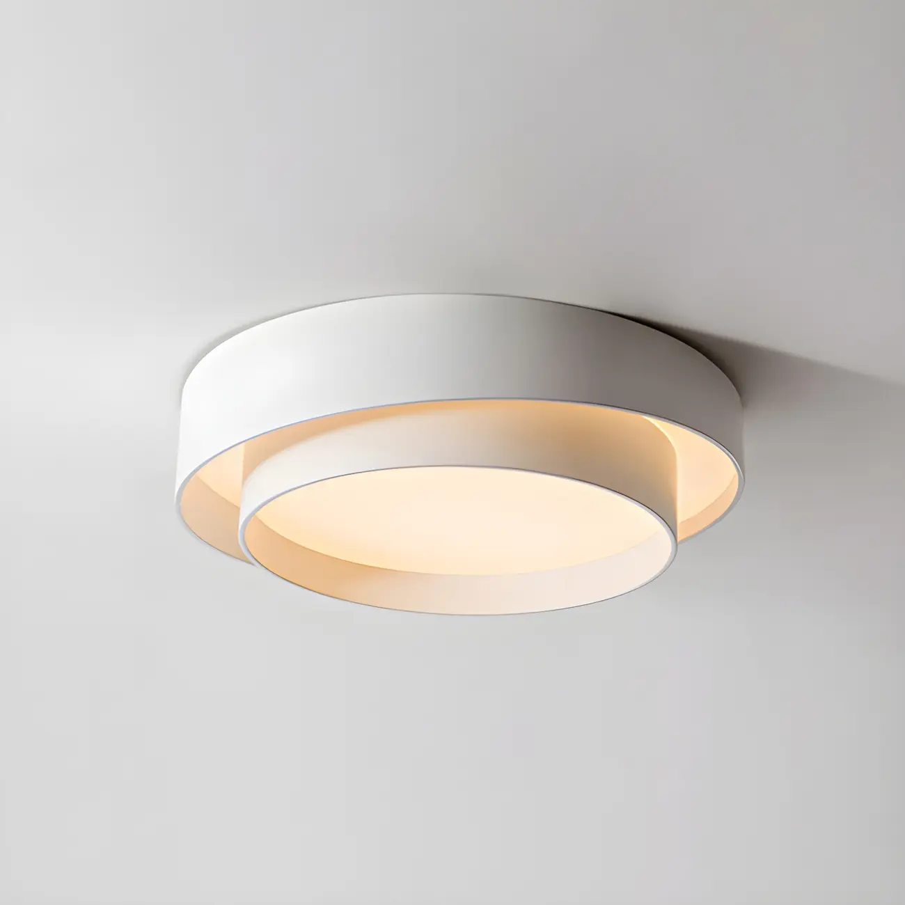 Artistic White Circular Layered LED Flush Mount Ceiling Light  Image - 6 | homeyfad