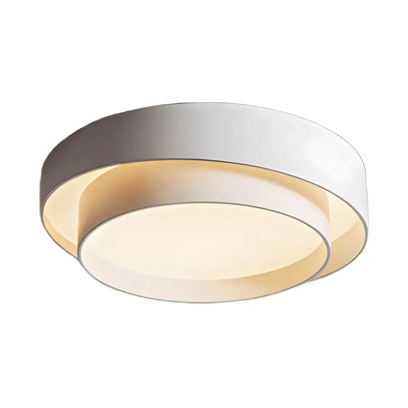 Artistic White Circular Layered LED Flush Mount Ceiling Light  Image - 9