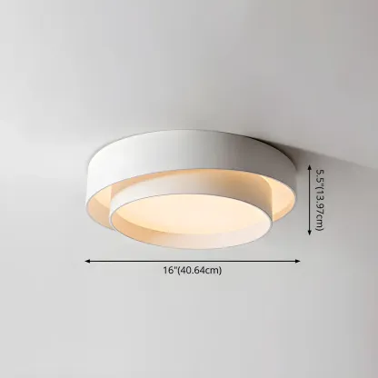 Artistic White Circular Layered LED Flush Mount Ceiling Light  Image - 10