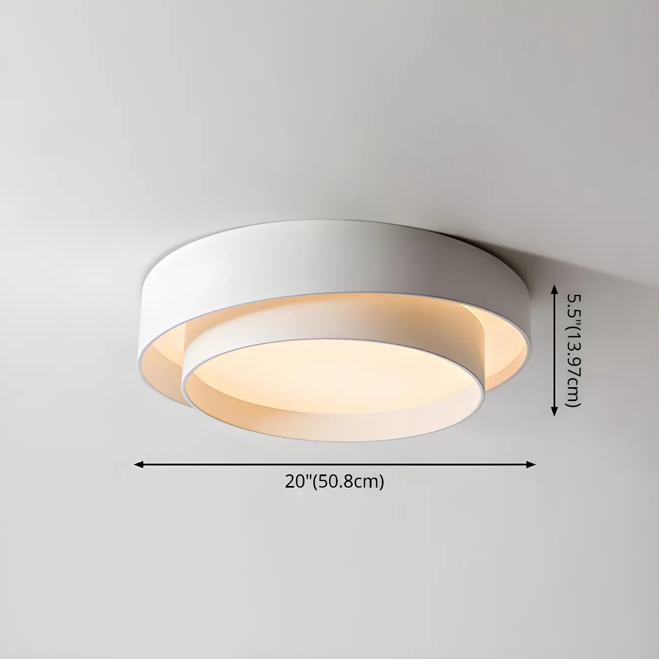 Artistic White Circular Layered LED Flush Mount Ceiling Light  Image - 11 | homeyfad