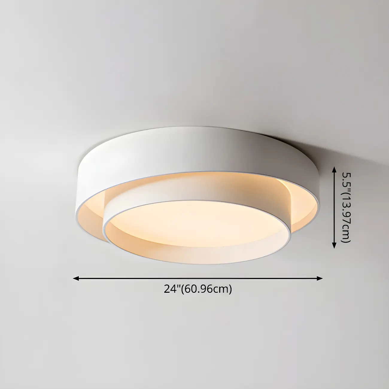 Artistic White Circular Layered LED Flush Mount Ceiling Light  Image - 12 | homeyfad
