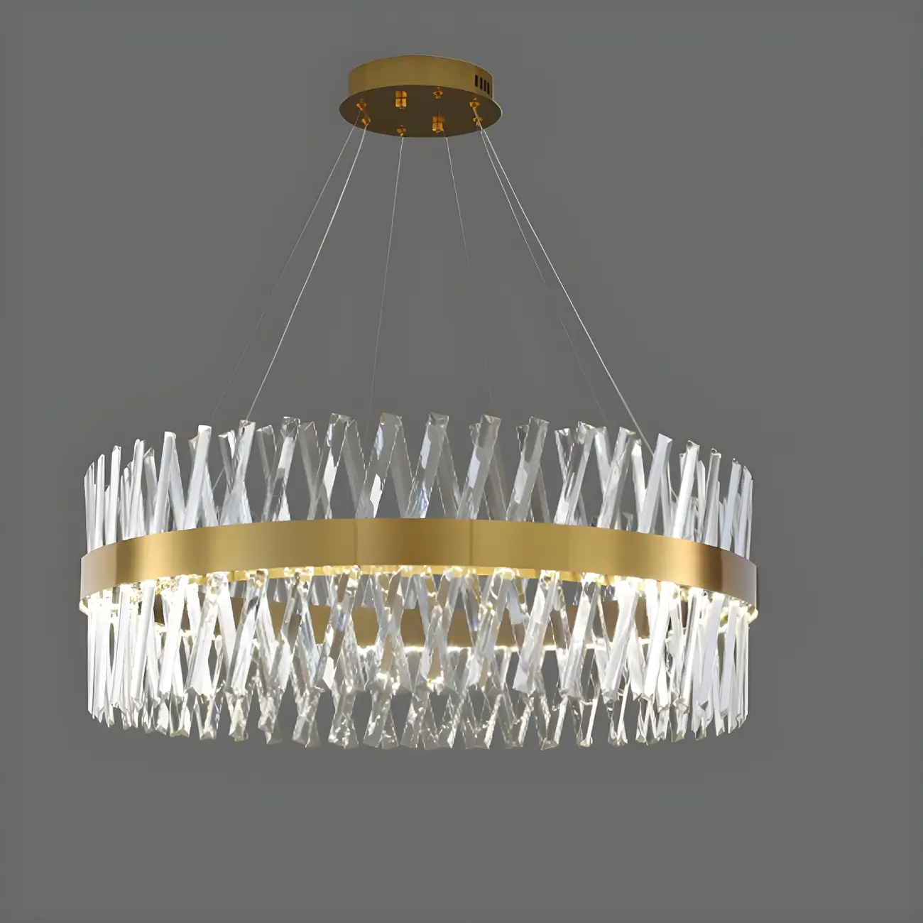 Kitchen Island Modern Crystal Ring LED Pendant Light  Image - 5 | homeyfad
