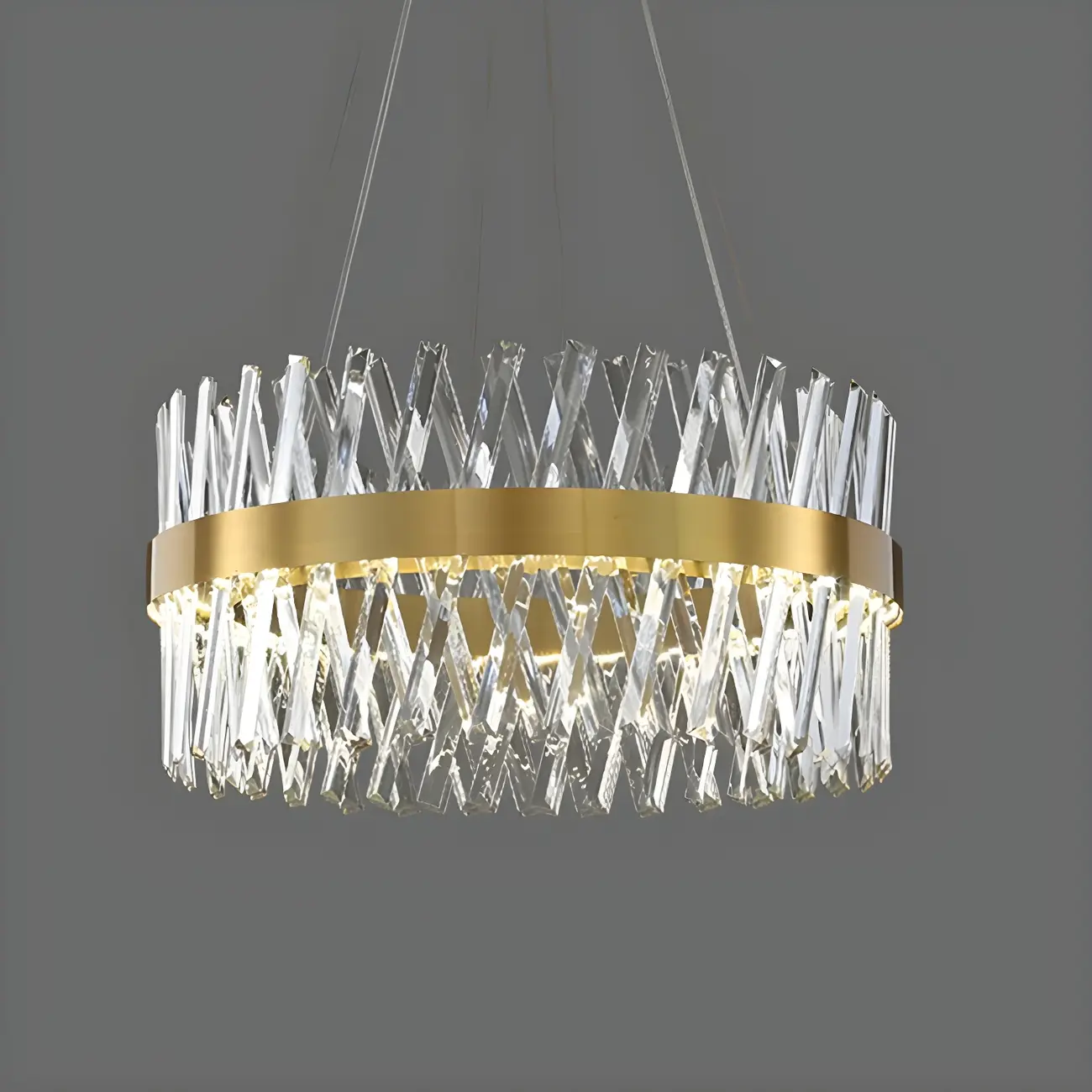 Kitchen Island Modern Crystal Ring LED Pendant Light  Image - 8 | homeyfad