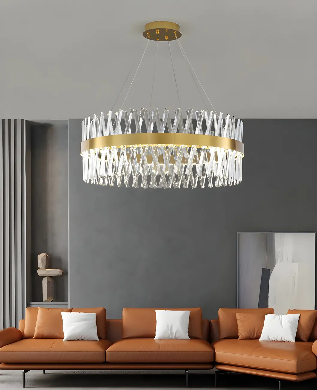 Kitchen Island Modern Crystal Ring LED Pendant Light  Image - 21 | homeyfad