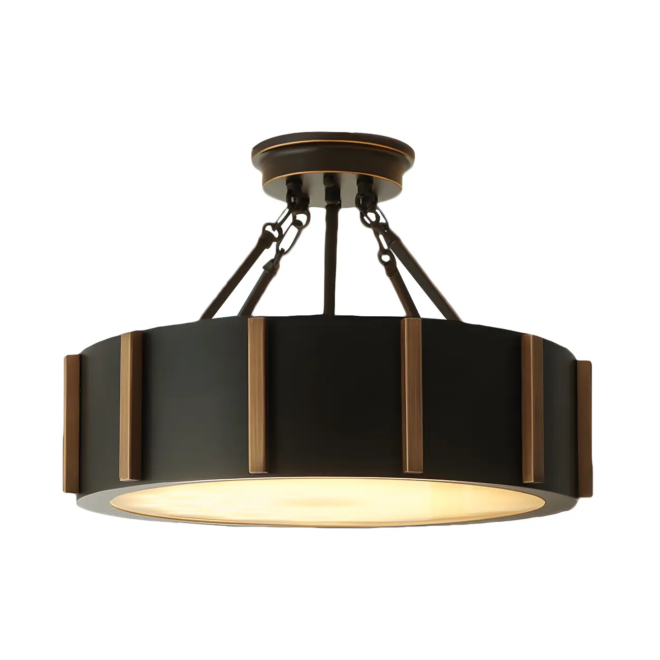Rustic LED Semi Flush Ceiling Light for Living Room Image - 4 | homeyfad