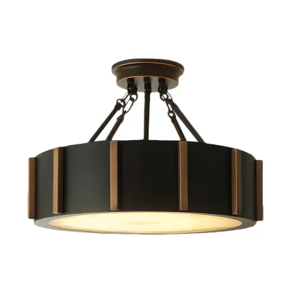 Rustic LED Semi Flush Ceiling Light for Living Room Image - 4