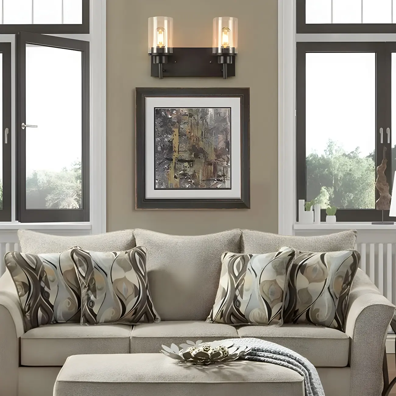 Industrial Metal Black Bathroom Vanity Light Cylinder Glass Shade Image - 4 | homeyfad