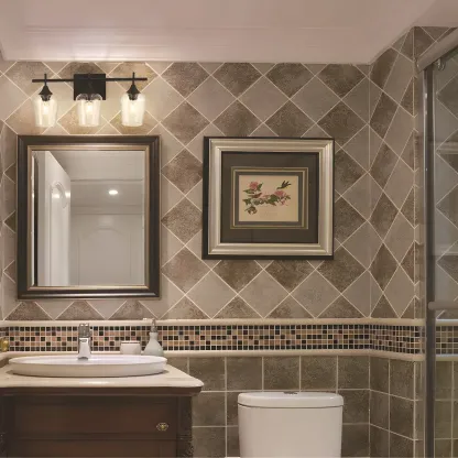 Glass Cup Industrial Vanity Lights for Bathroom Image - 4