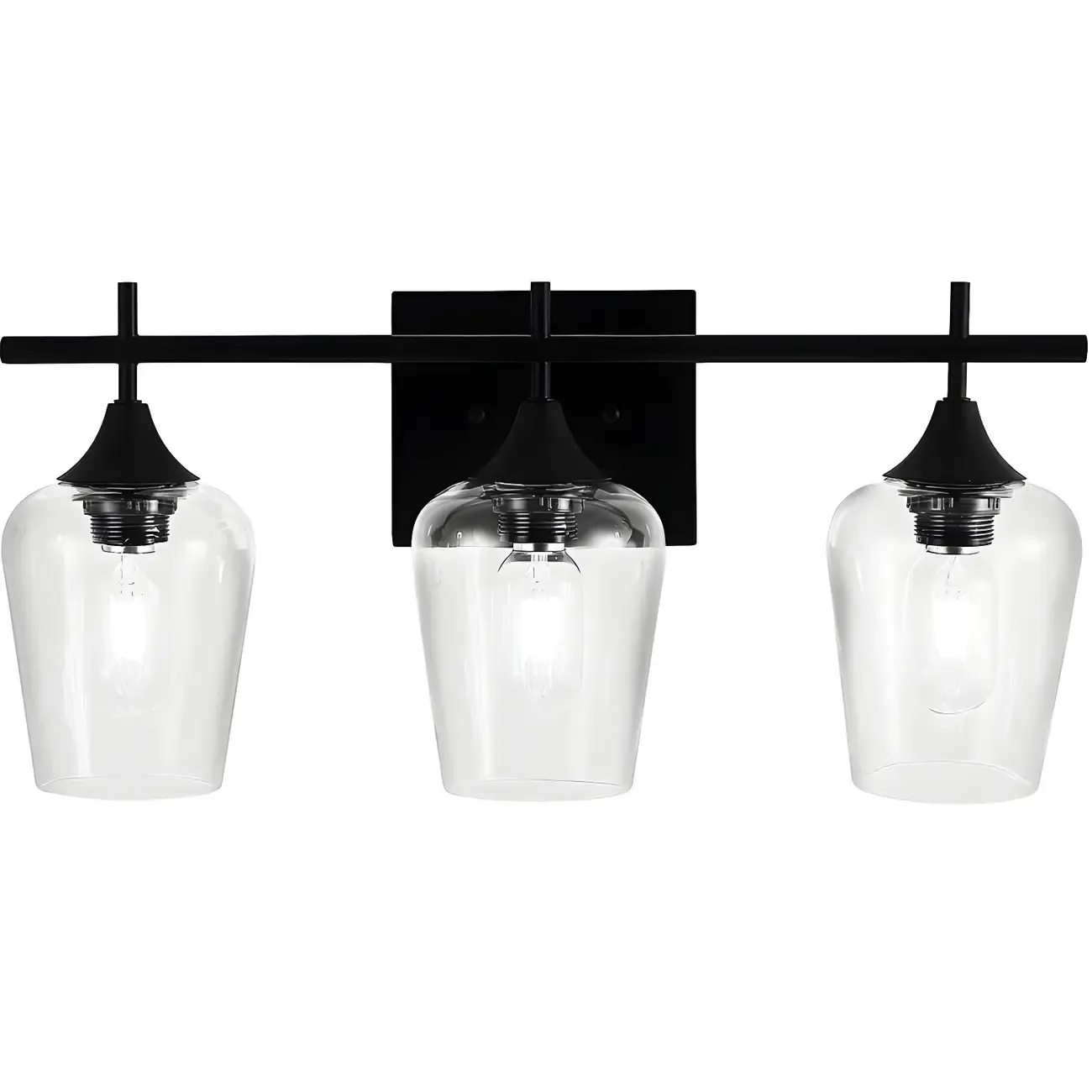 Glass Cup Industrial Vanity Lights for Bathroom Image - 5
