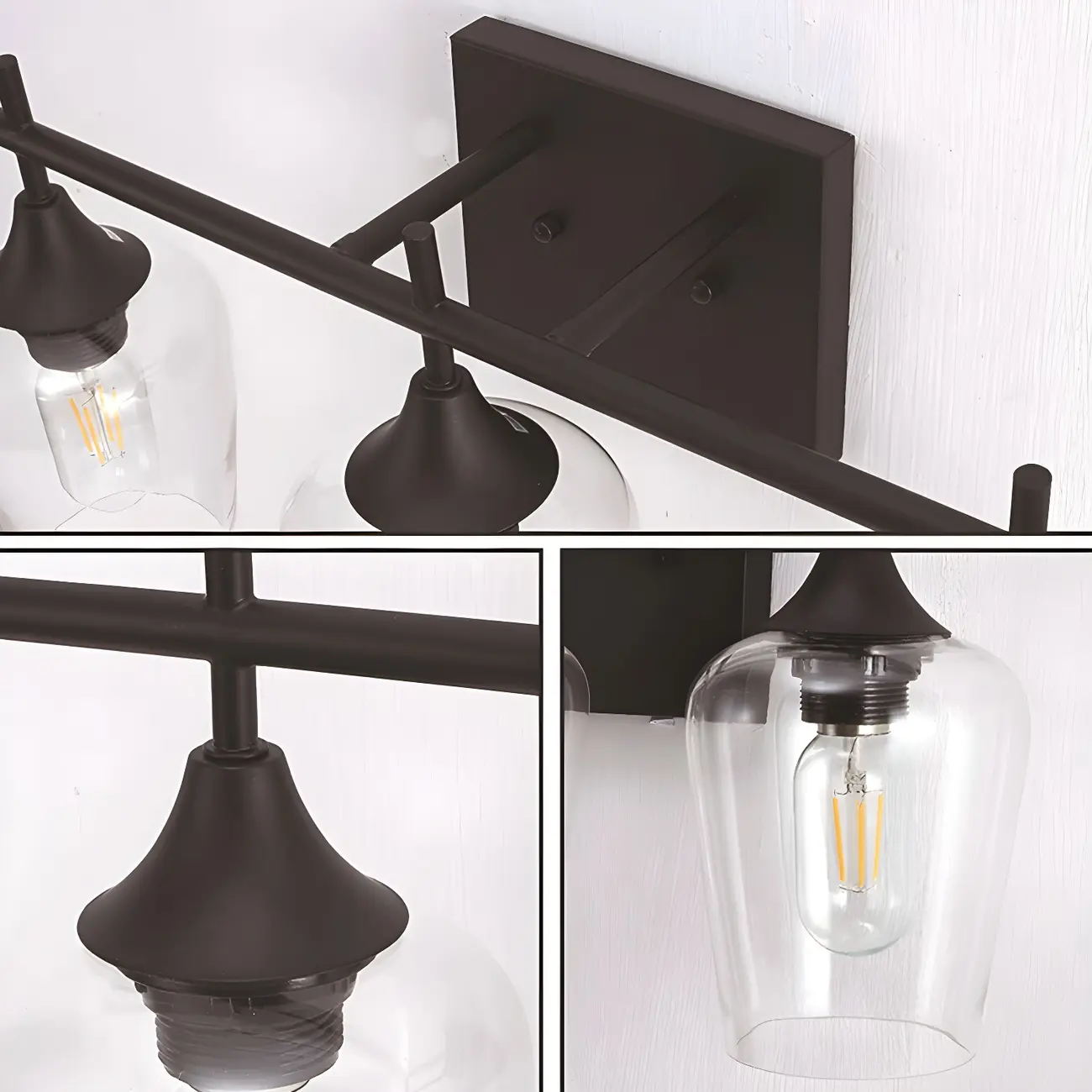 Glass Cup Industrial Vanity Lights for Bathroom Image - 8 | homeyfad