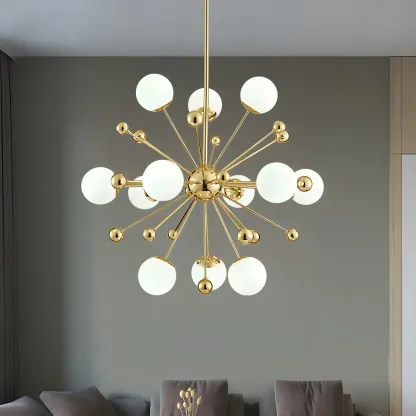 Modern Sputnik Chandelier Glass Living Room Decor Image - 1