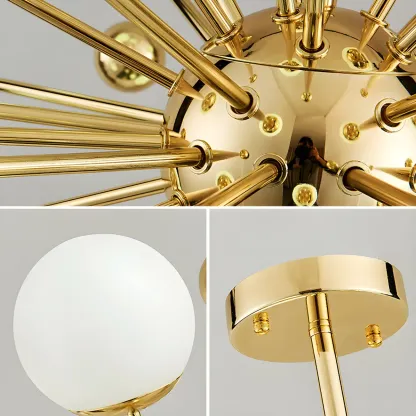 Modern Sputnik Chandelier Glass Living Room Decor Image - 6