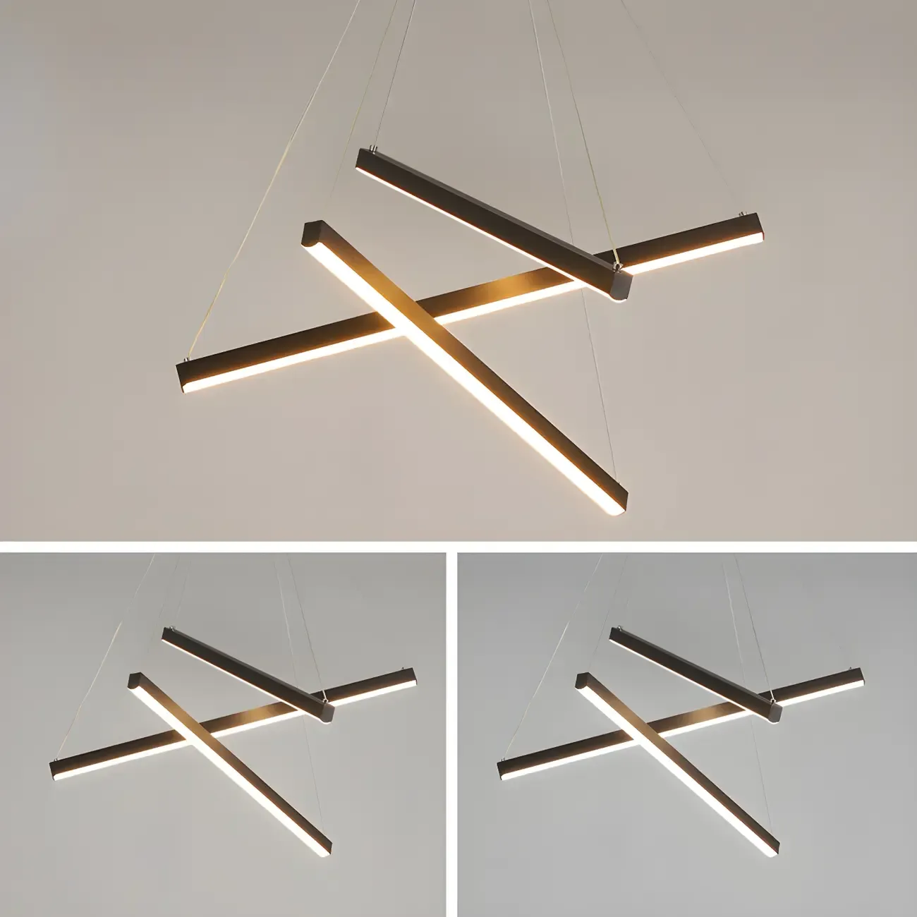 Modern Linear LED Chandelier for High Ceilings Image - 16