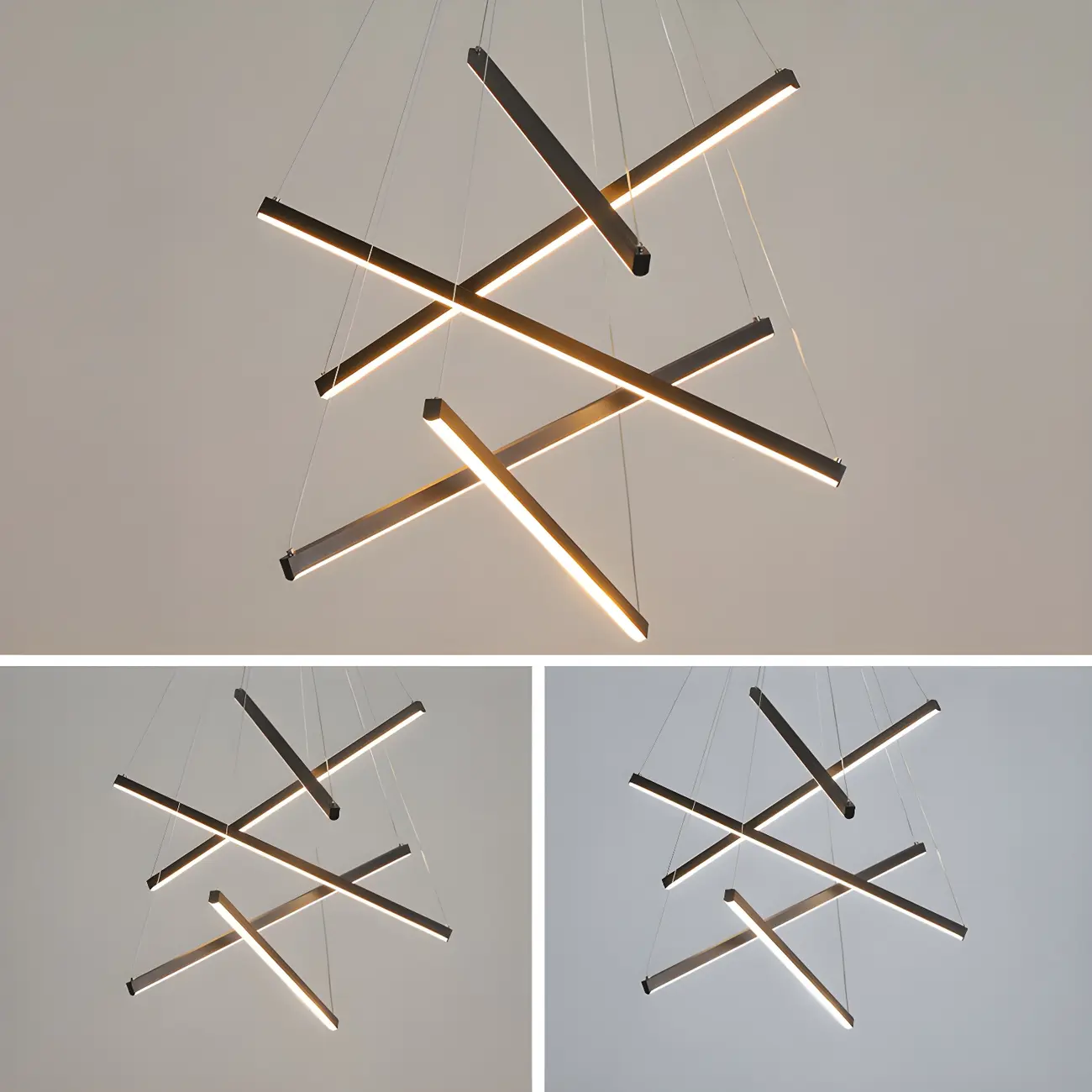 Modern Linear LED Chandelier for High Ceilings Image - 17 | homeyfad