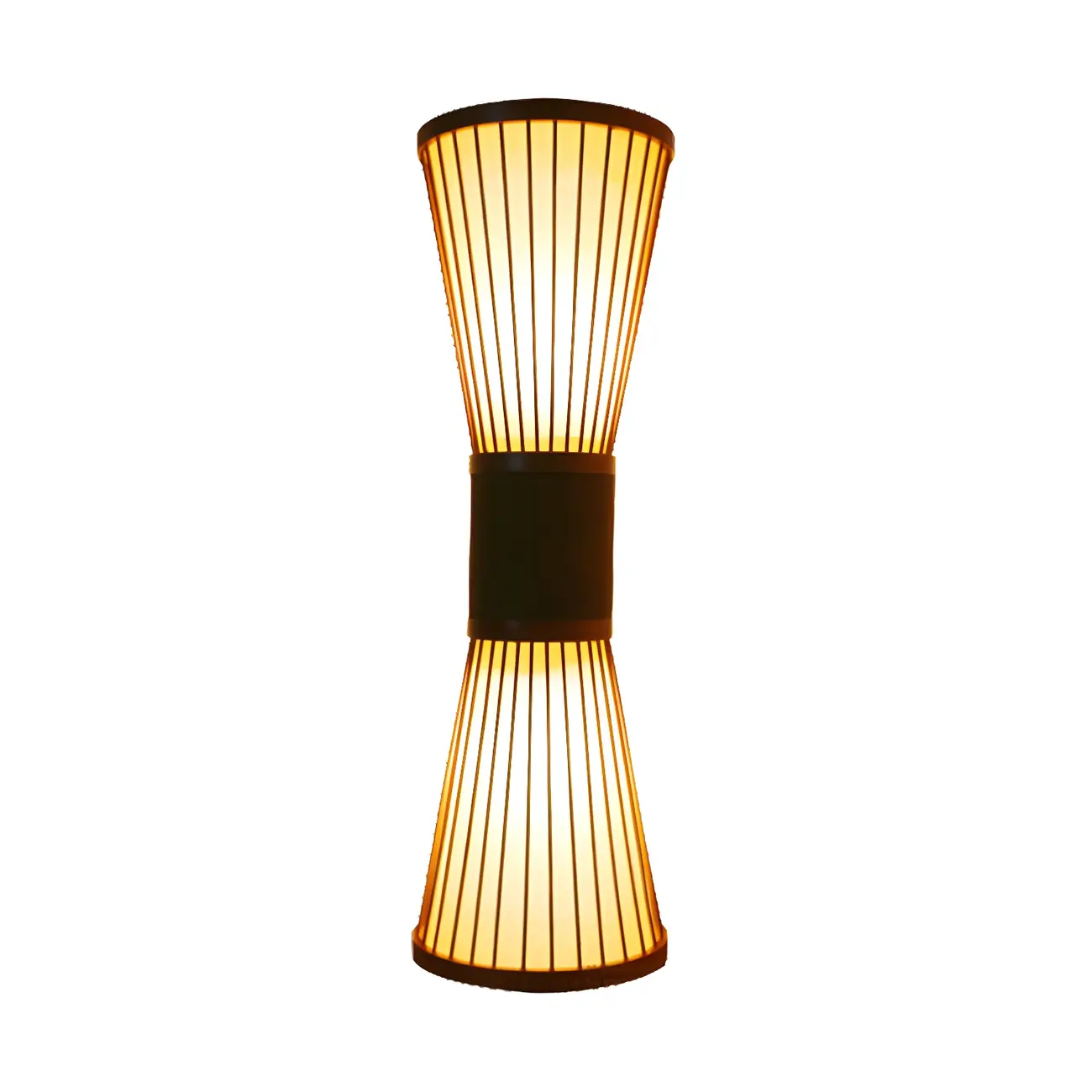 Brown Bamboo LED 23.5" Outdoor Wall Sconce in 2-Light Image - 4 | homeyfad