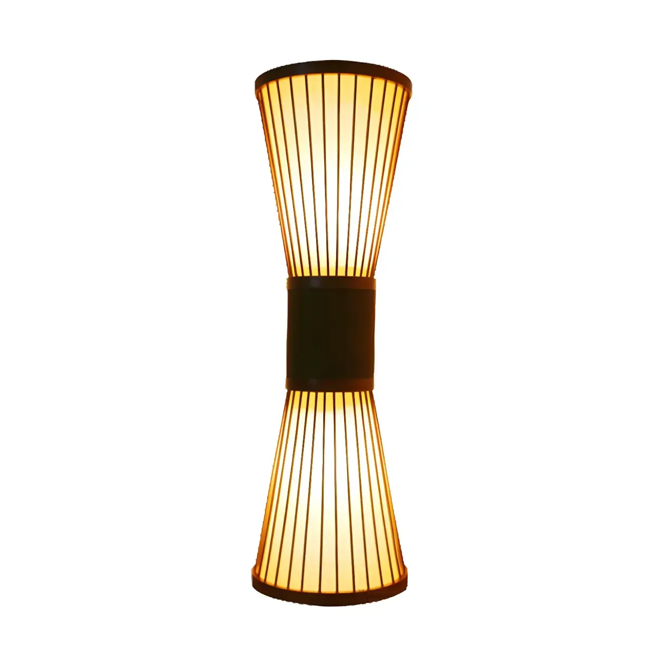 Brown Bamboo LED 23.5" Outdoor Wall Sconce in 2-Light Image - 4