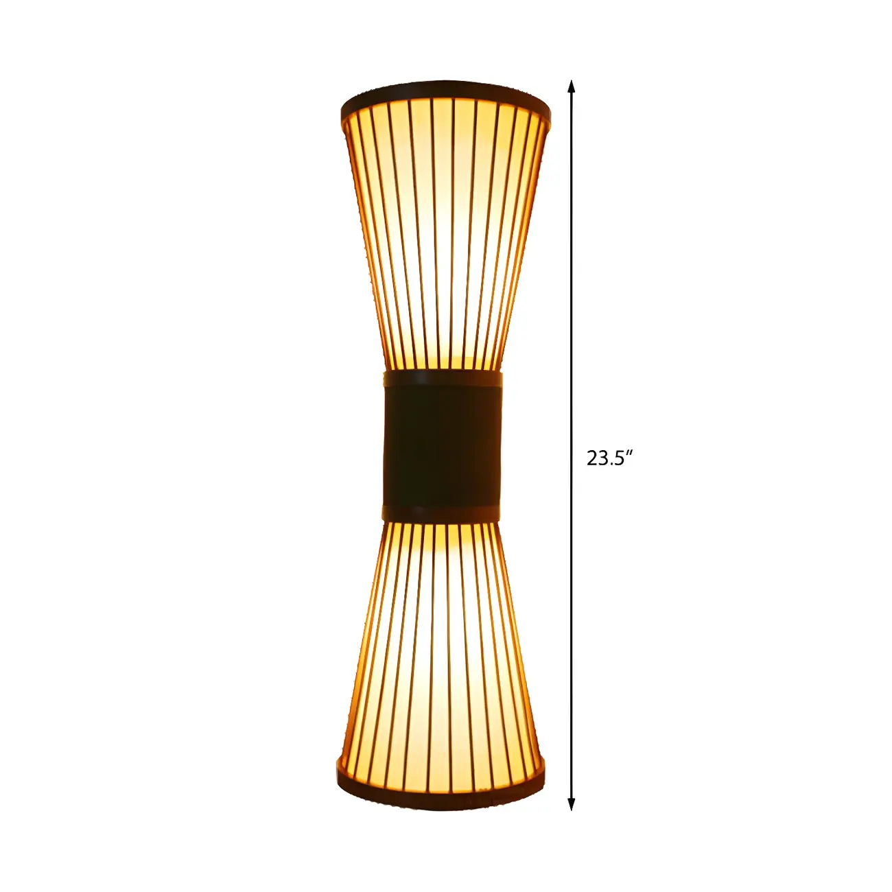 Brown Bamboo LED 23.5" Outdoor Wall Sconce in 2-Light Image - 5 | homeyfad