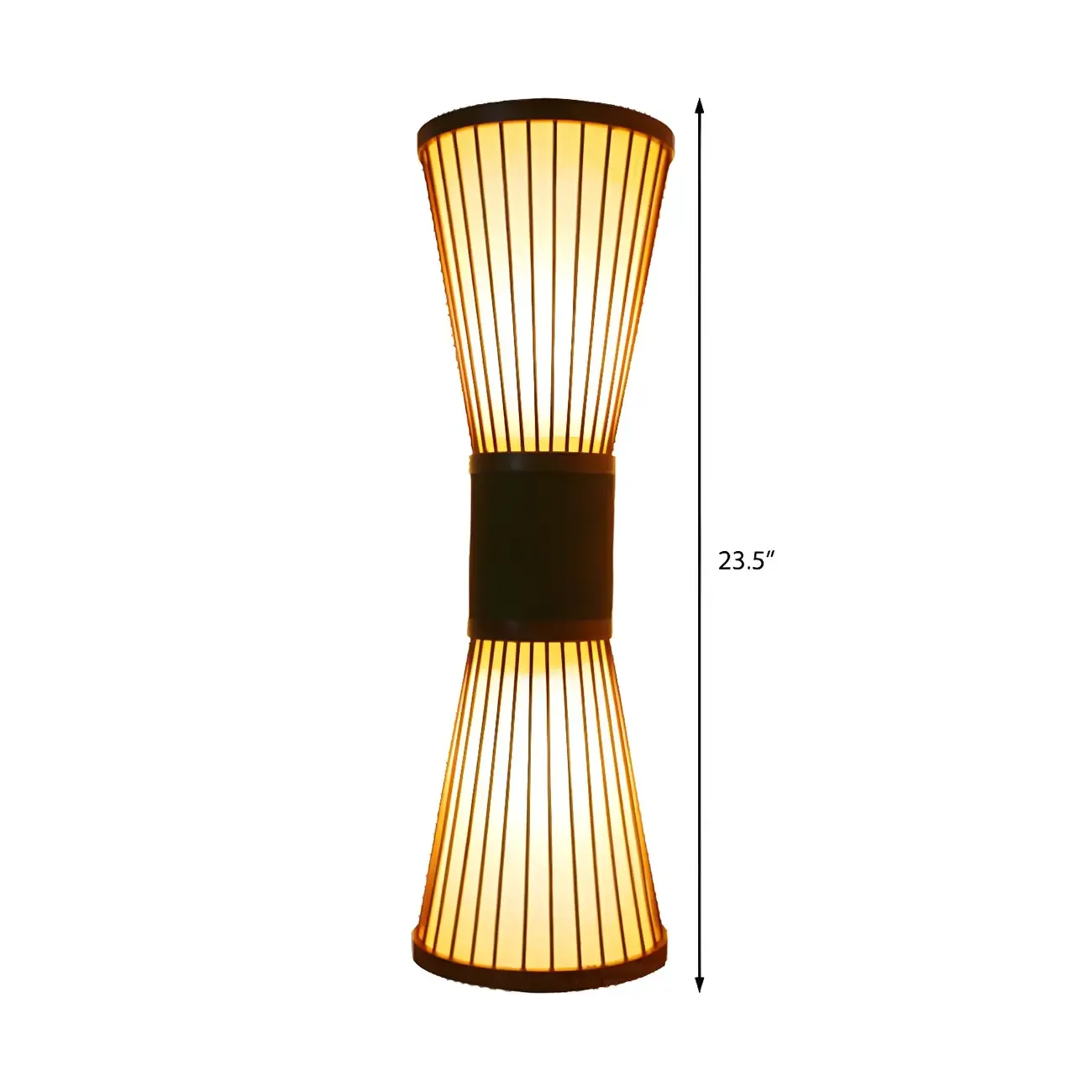Brown Bamboo LED 23.5" Outdoor Wall Sconce in 2-Light Image - 5