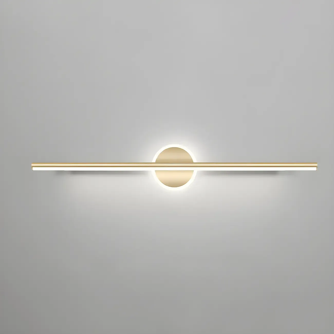 Linear Modern Vanity Light with Geometric Gold Design Image - 7