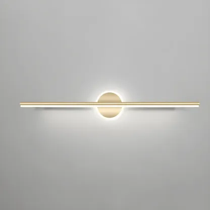 Linear Modern Vanity Light with Geometric Gold Design Image - 7