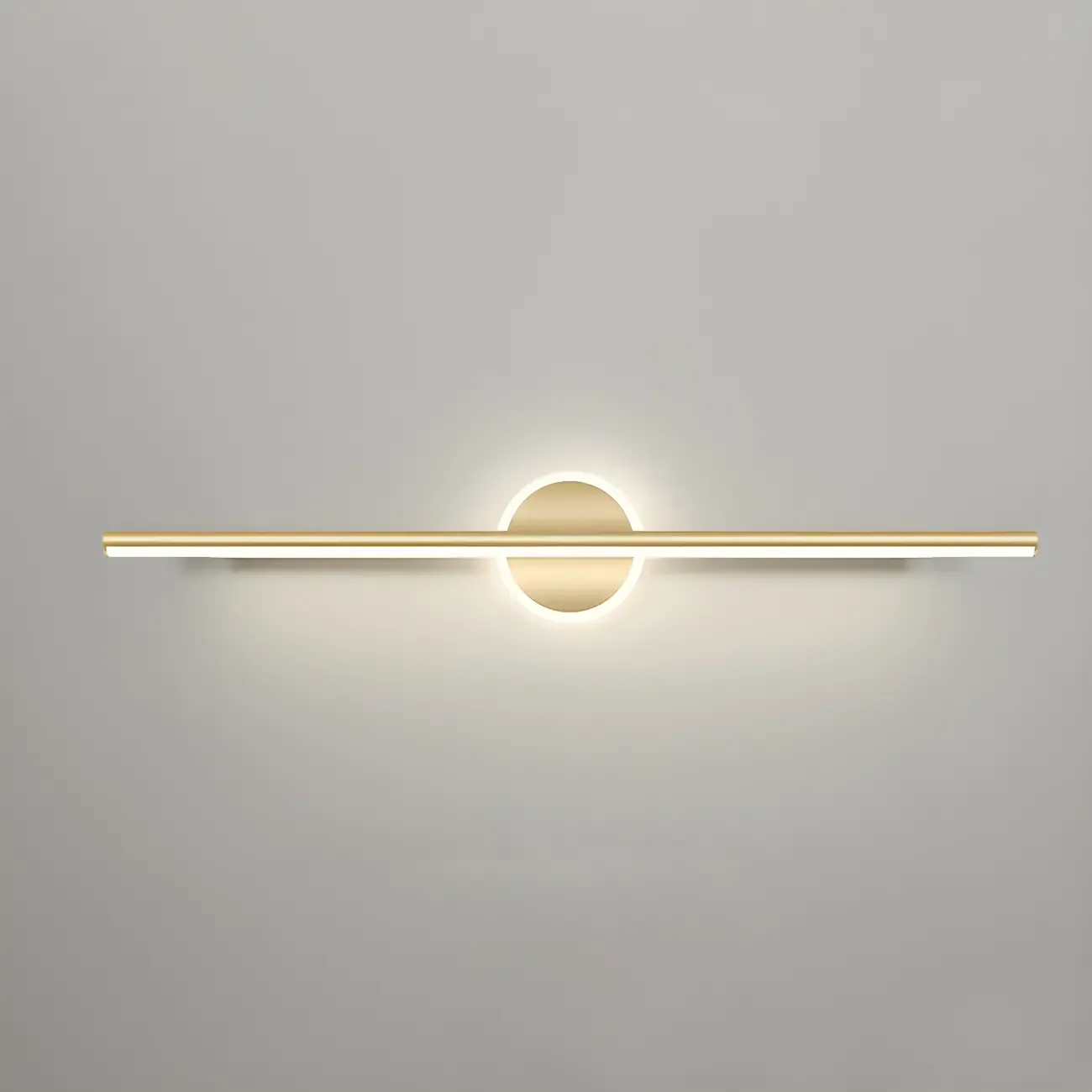 Linear Modern Vanity Light with Geometric Gold Design Image - 8