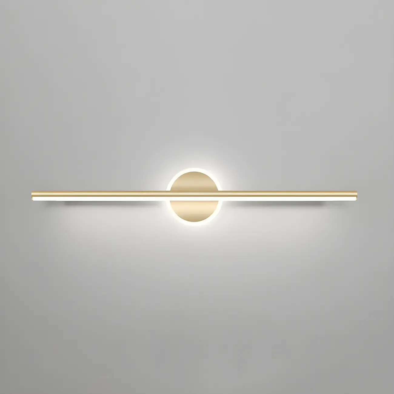 Linear Modern Vanity Light with Geometric Gold Design Image - 11