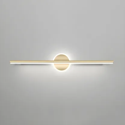 Linear Modern Vanity Light with Geometric Gold Design Image - 11