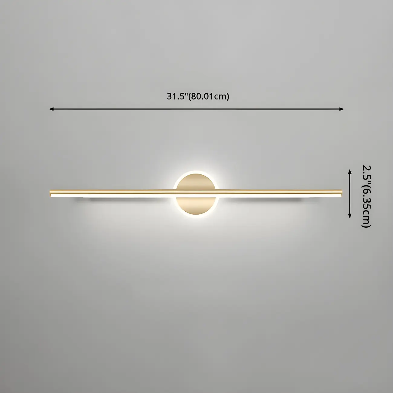 Linear Modern Vanity Light with Geometric Gold Design Image - 12 | homeyfad