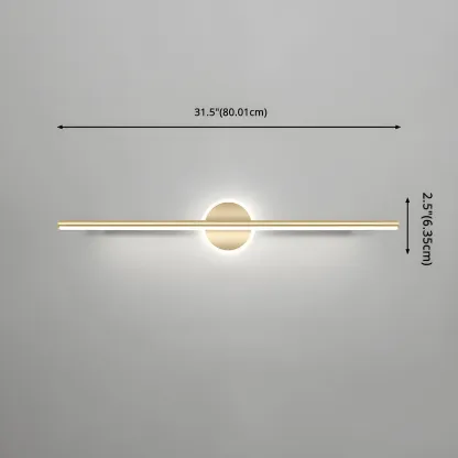 Linear Modern Vanity Light with Geometric Gold Design Image - 12