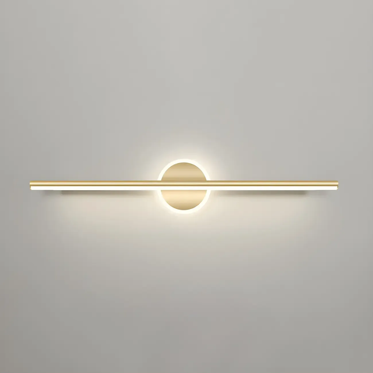 Linear Modern Vanity Light with Geometric Gold Design Image - 13