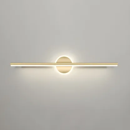 Linear Modern Vanity Light with Geometric Gold Design Image - 13