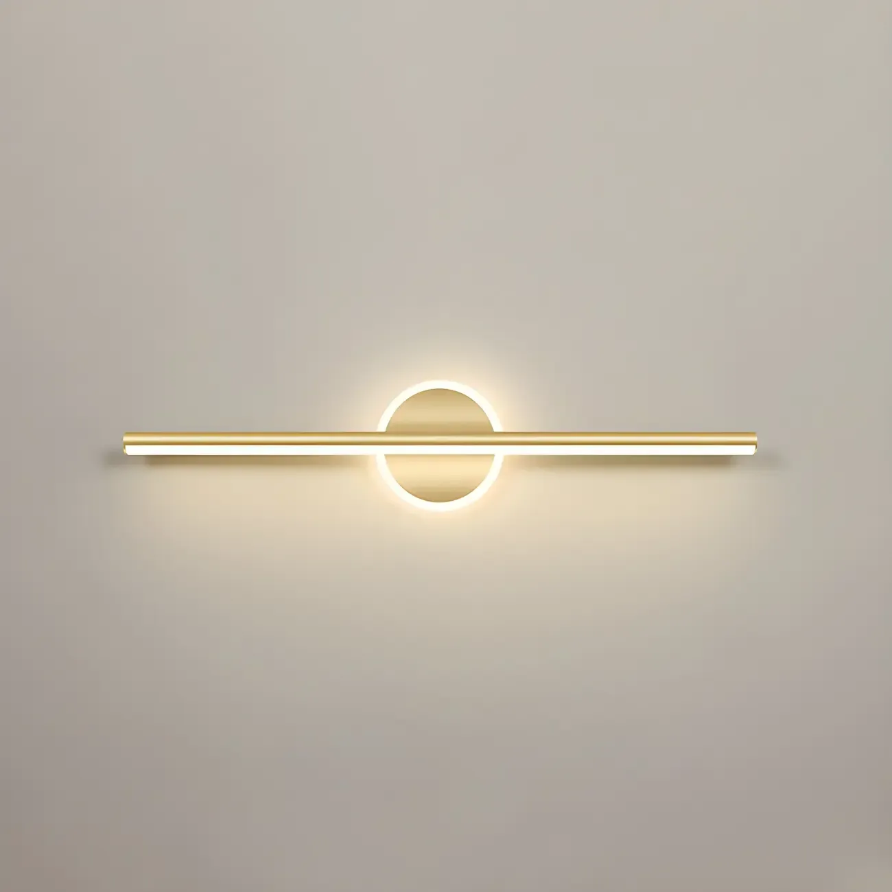 Linear Modern Vanity Light with Geometric Gold Design Image - 15