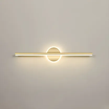 Linear Modern Vanity Light with Geometric Gold Design Image - 15