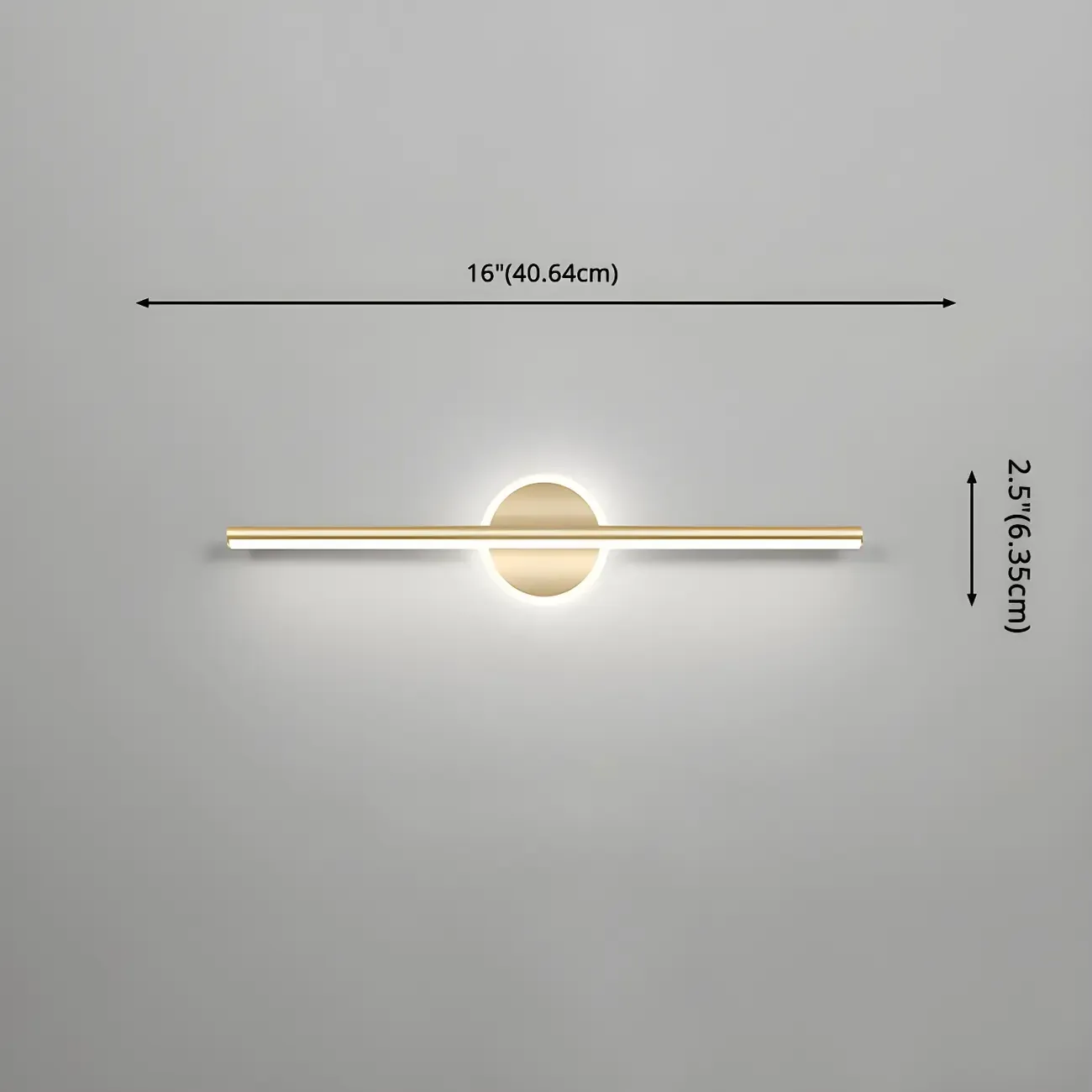 Linear Modern Vanity Light with Geometric Gold Design Image - 16