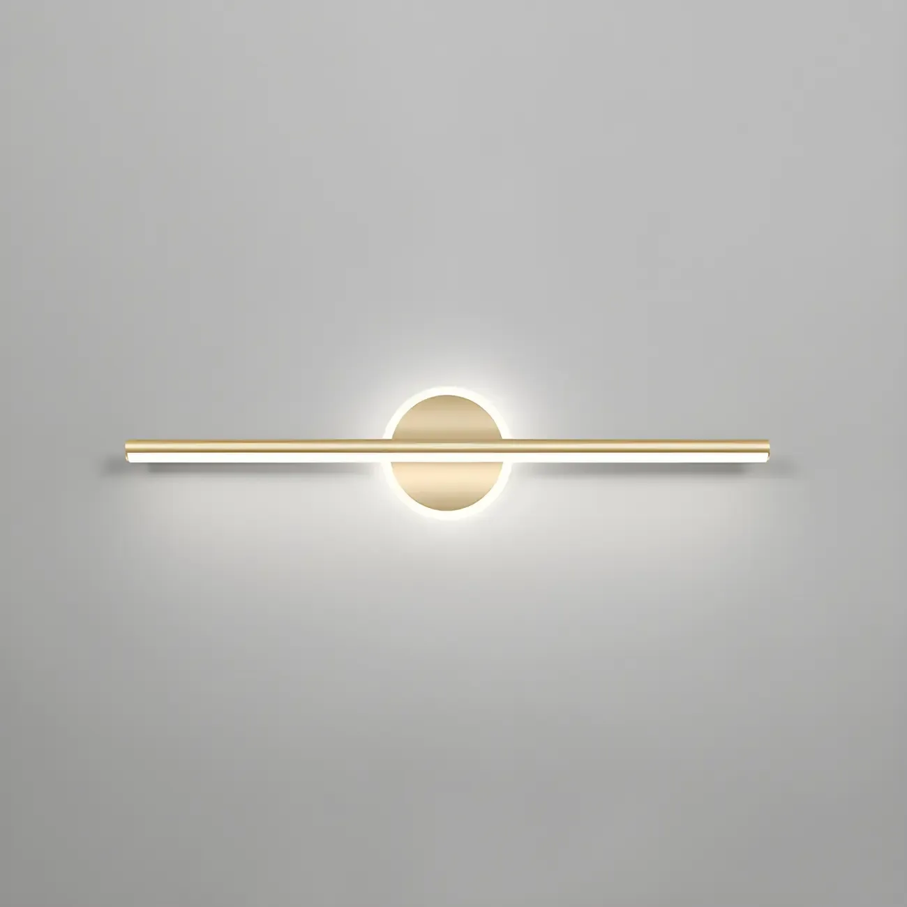 Linear Modern Vanity Light with Geometric Gold Design Image - 17