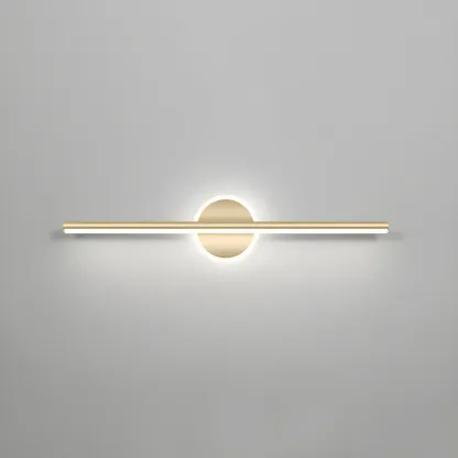 Linear Modern Vanity Light with Geometric Gold Design Image - 17