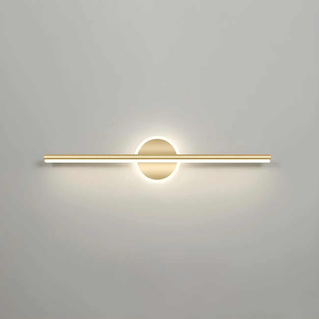 Linear Modern Vanity Light with Geometric Gold Design Image - 18