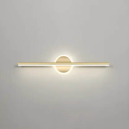 Linear Modern Vanity Light with Geometric Gold Design Image - 18