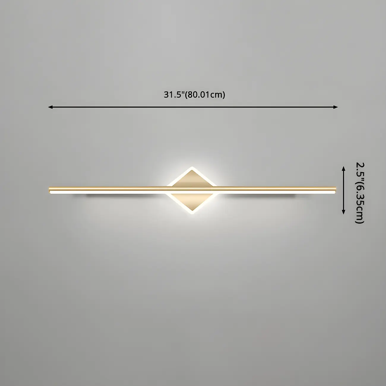 Linear Modern Vanity Light with Geometric Gold Design Image - 19 | homeyfad
