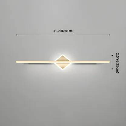Linear Modern Vanity Light with Geometric Gold Design Image - 19
